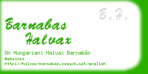 barnabas halvax business card